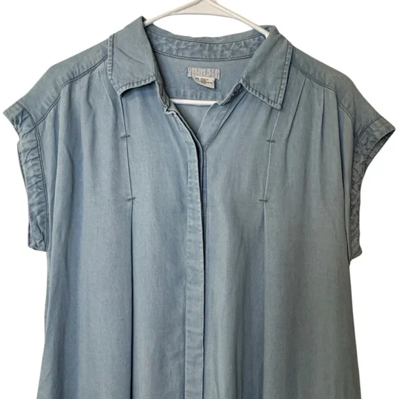 Urban Outfitters Cooperative Dress Chambray Blue Mini Shirtdress Womens XS - Picture 3 of 10